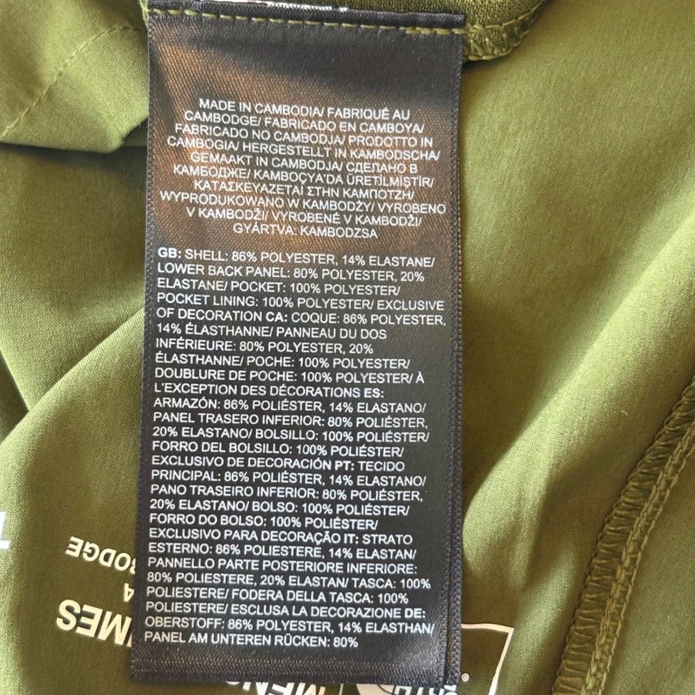 The North Face Mens XL Regular Olive Green Hiking Pants Lightweight Technical